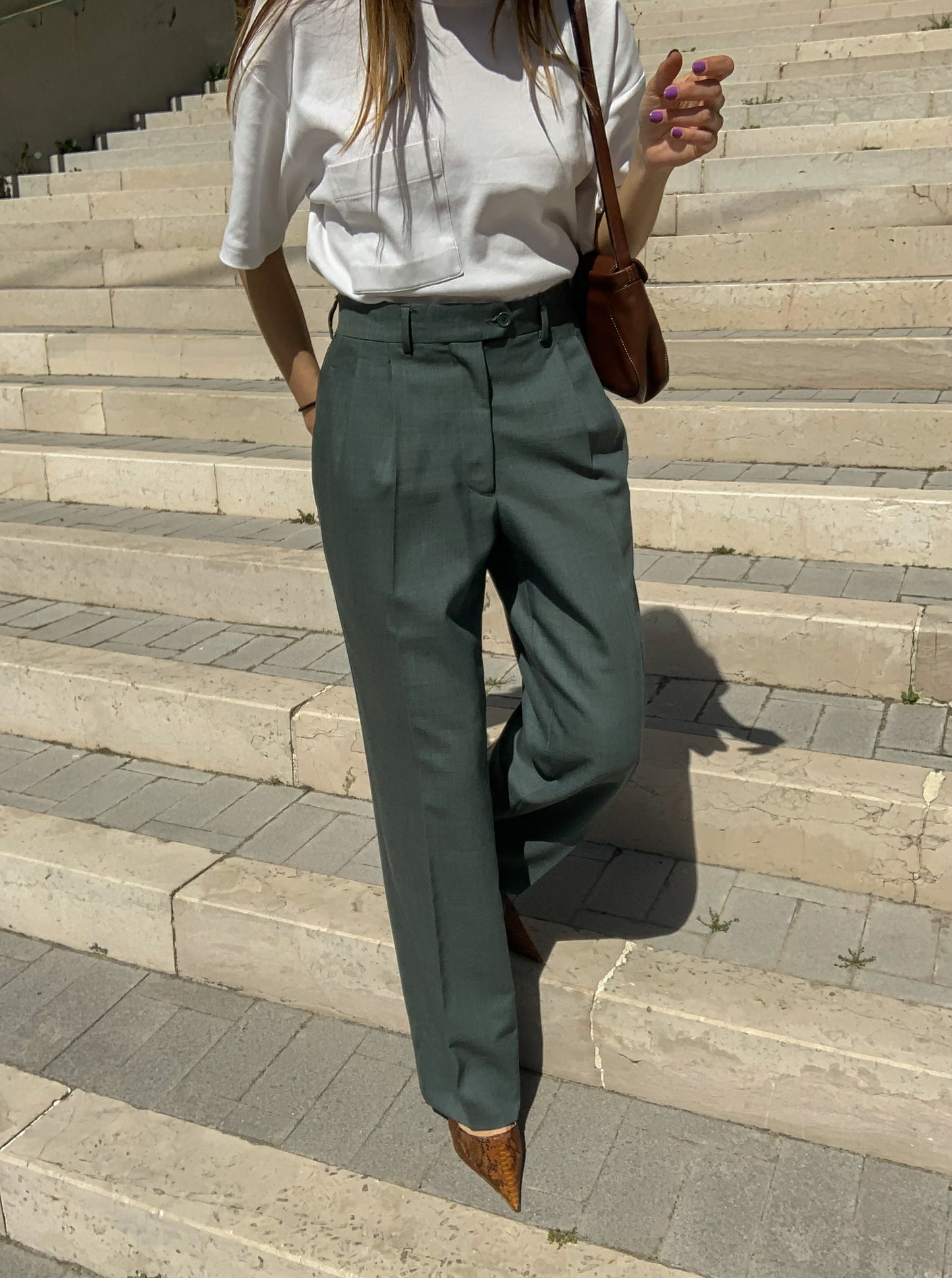 Vintage tailored pleated trousers