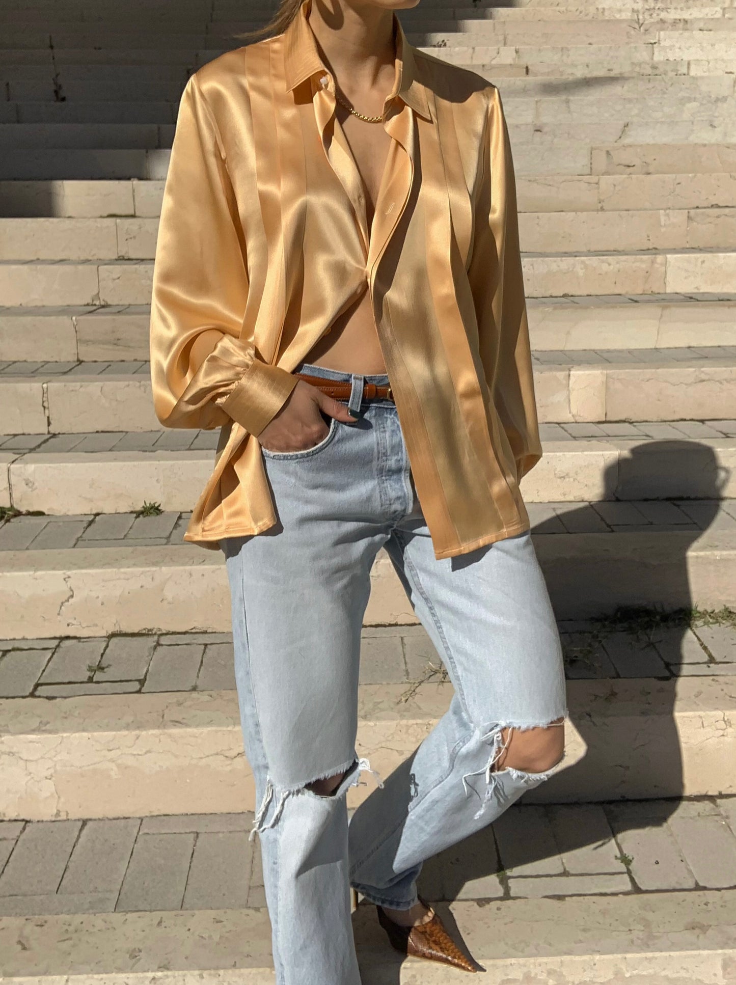 Vintage pure liquid silk shirt