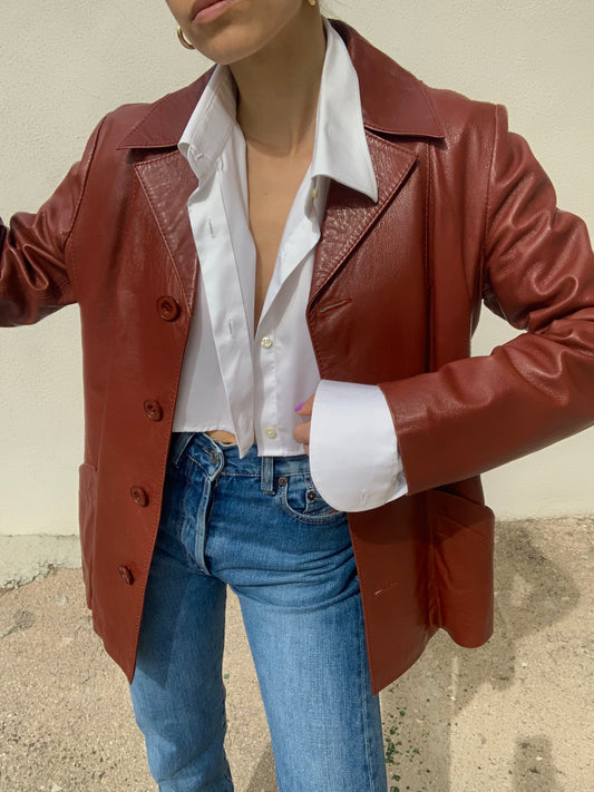 Vintage genuine leather blazer