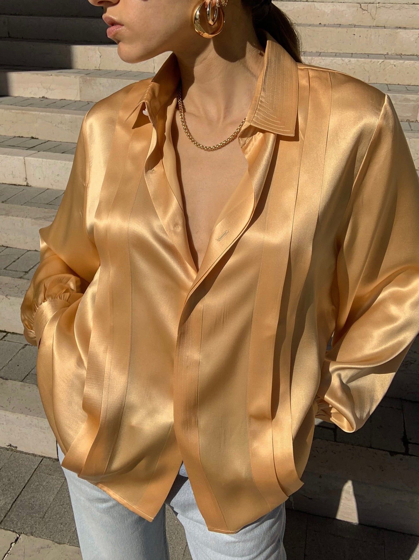 Vintage pure liquid silk shirt
