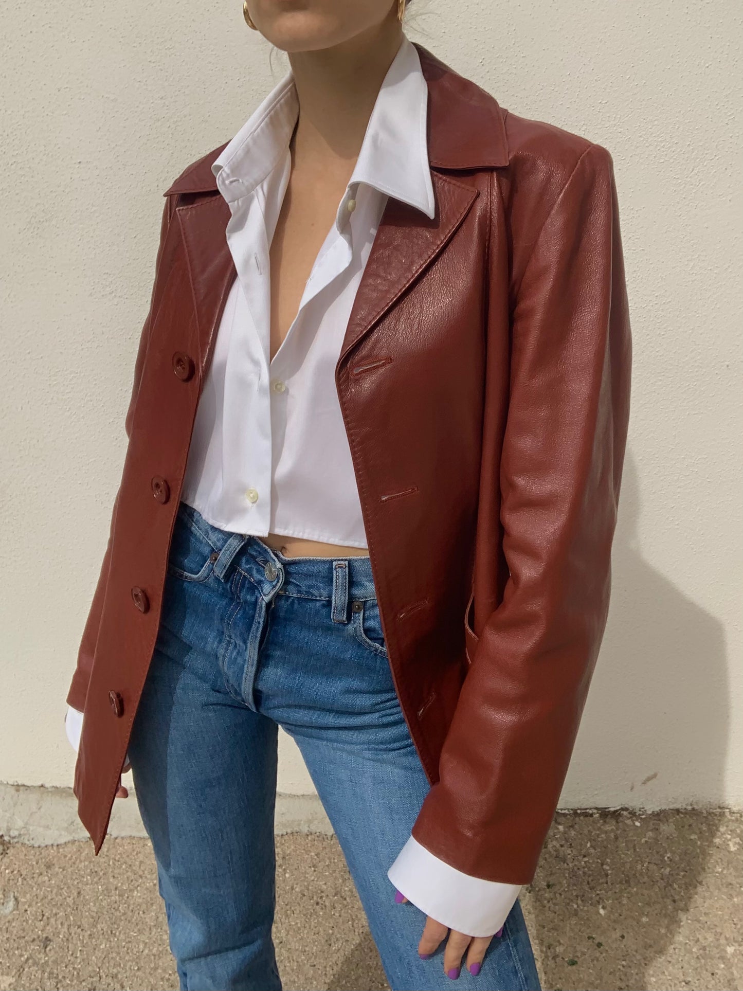 Vintage genuine leather blazer