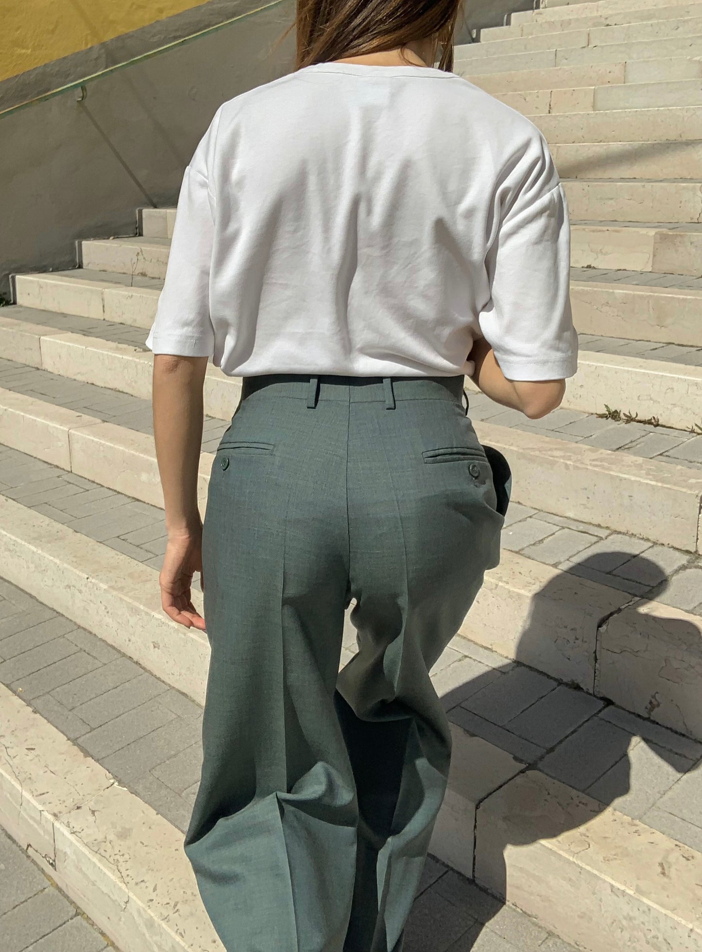 Vintage tailored pleated trousers