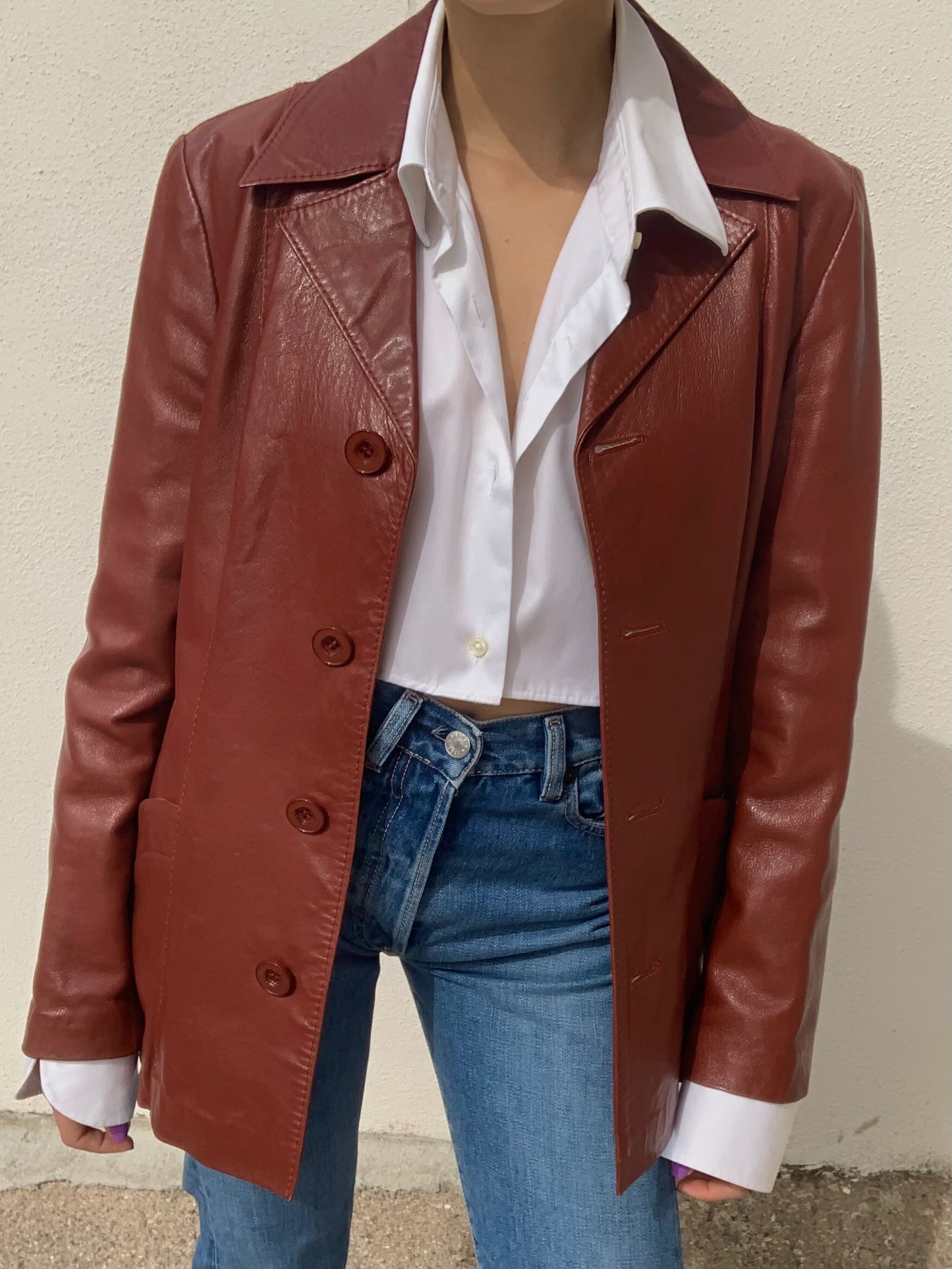 Vintage genuine leather blazer